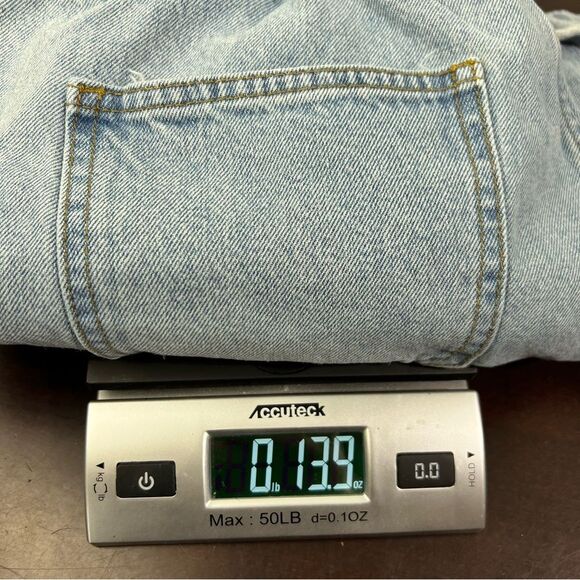 Cider Denim Shorts Sky Blue Pleated High Waist L Wide Leg Vibe - Picture 11 of 11